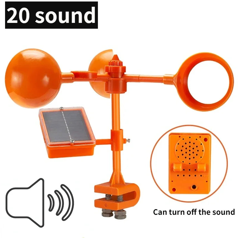 Répulsif Solaire Ultrasonique Anti-Oiseaux 360° – Rotatif, Étanche, Usage Extérieur