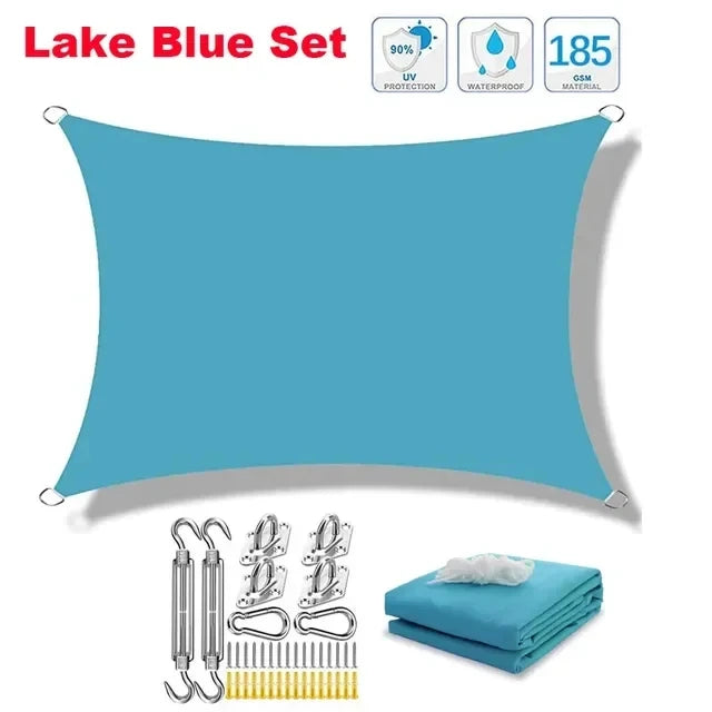 Voile d'Ombrage Rectangulaire Imperméable Oxford 300D – Protection UV 85-98% – Terrasse, Jardin, Piscine, Balcon, Carport – 20 Couleurs & 12 Tailles