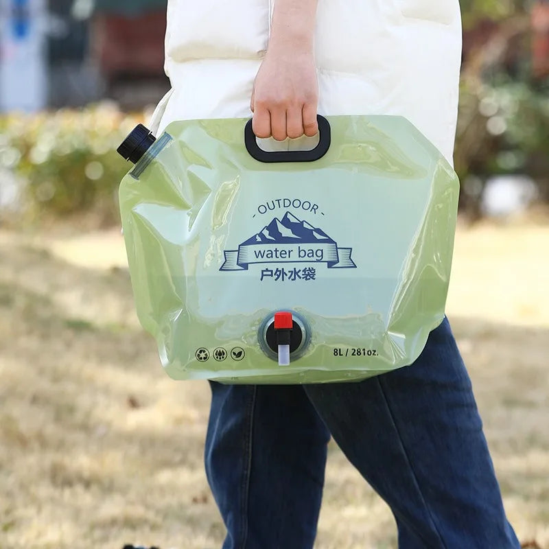 Sac de Stockage d'Eau Pliable avec Robinet – Camping & Randonnée (3L / 5L / 8L)