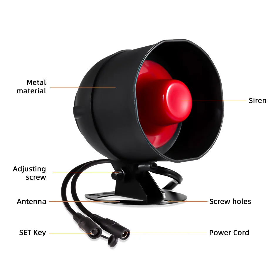 Sirène d'Alarme WiFi KERUI 110dB – Compatible Tuya, Alexa & Google Home, Détecteur de Mouvement