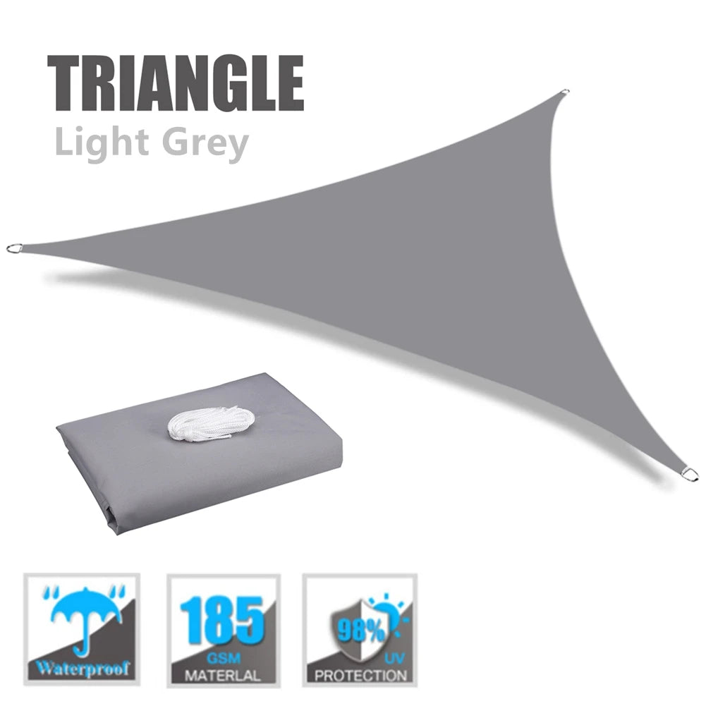 Voile d'Ombrage Triangulaire Imperméable Oxford – Anti-UV 98% | Terrasse, Jardin, Pergola