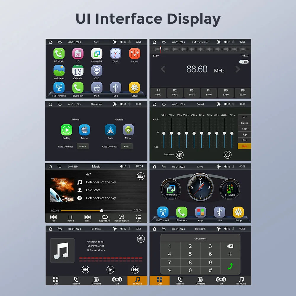 Autoradio Portable 7" Tactile CarPlay Android Auto - Bluetooth FM - Gearelec