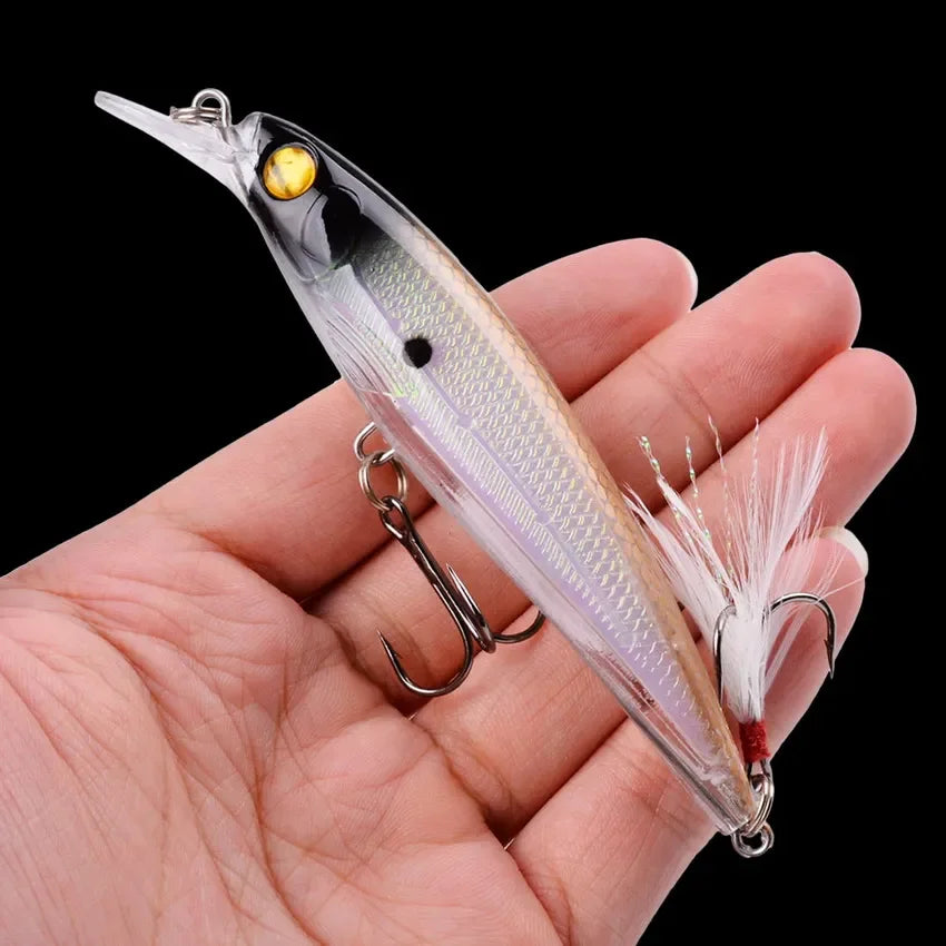 Leurre Pêche Minnow Laser 11cm 13g Poisson Nageur Crankbait Carnassier Brochet Perche Wobbler