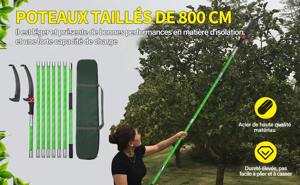 Scie à élaguer télescopique 8m
