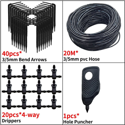 Kit d’Irrigation Goutte-à-Goutte 2 ou 4 Voies – Flèches Drip 3/5mm pour Pot, Jardin et Serre