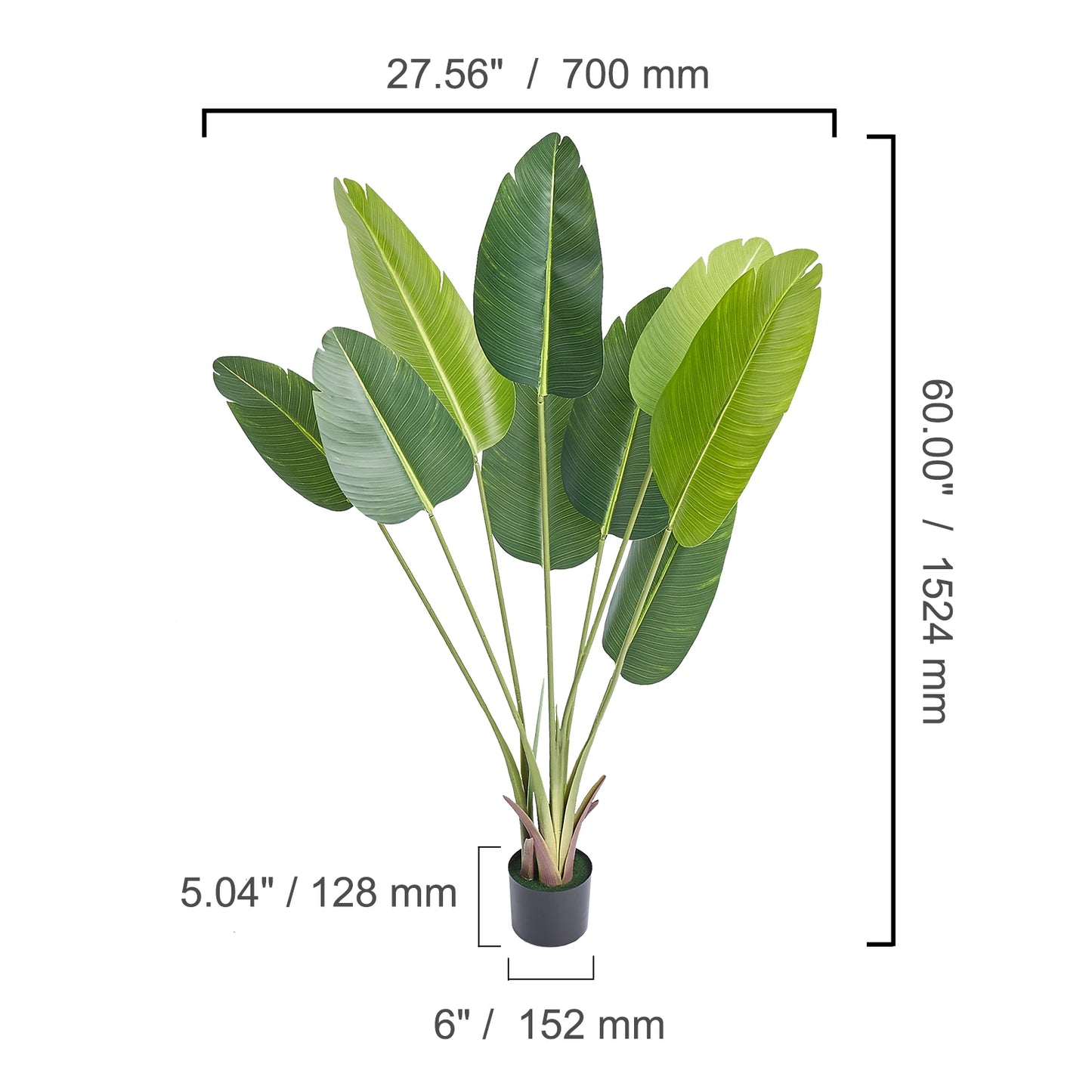 Palmier Artificiel 120/150/180 cm – Fausse Plante en PE, Anti-Basculement, Faible Entretien