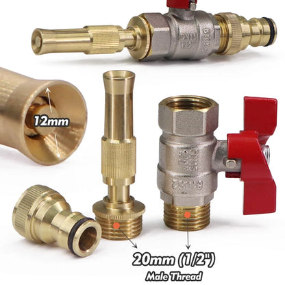 Pistolet d'Arrosage Laiton Haute Pression avec Vanne à Bille – Jardin, Voiture & Irrigation