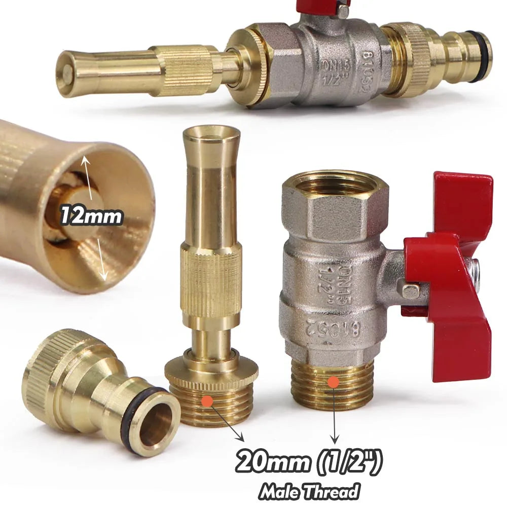 Pistolet d'Arrosage Laiton Haute Pression avec Vanne à Bille – Jardin, Voiture & Irrigation