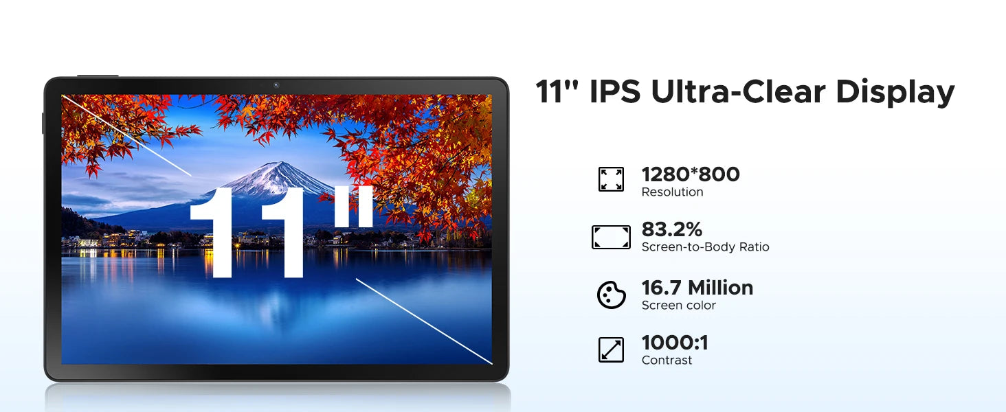 Tablette DOOGEE U11 Pro 11" Android 16 - 30GB RAM (6+24) + 256GB - Écran 90Hz - 8580mAh