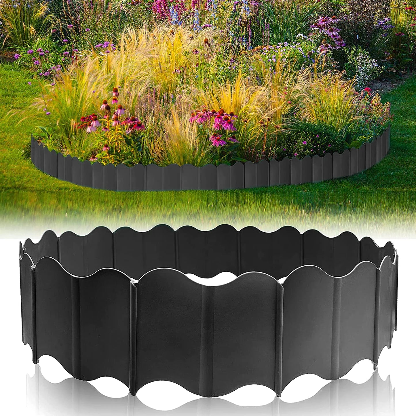 Bordure de Jardin Emboîtable en PP – Séparation Pelouse, Allée et Massif, Décoration Extérieure