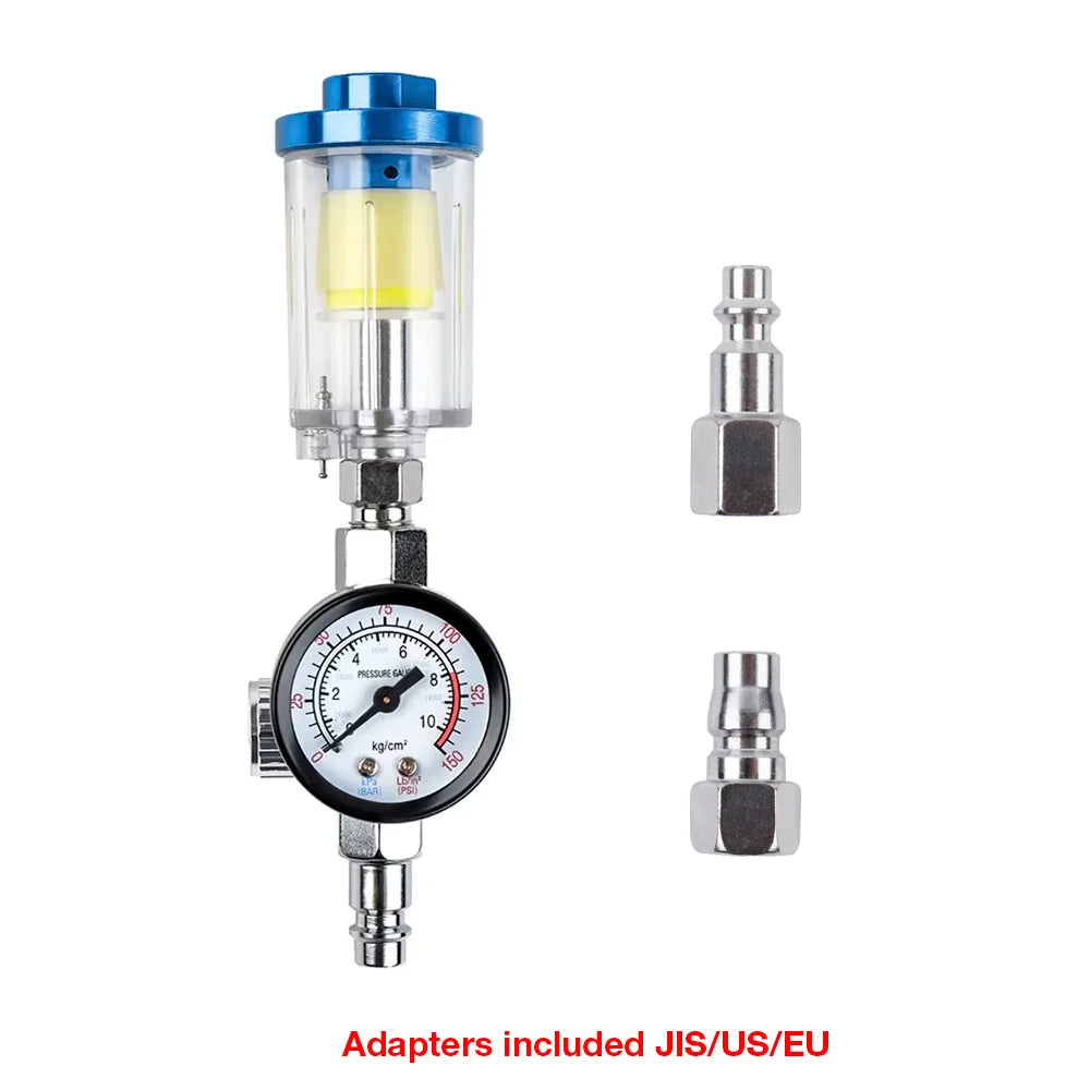 Séparateur Huile Eau 1/4" Régulateur Pression Air Compresseur Filtre Pistolet Peinture Adaptateur EU