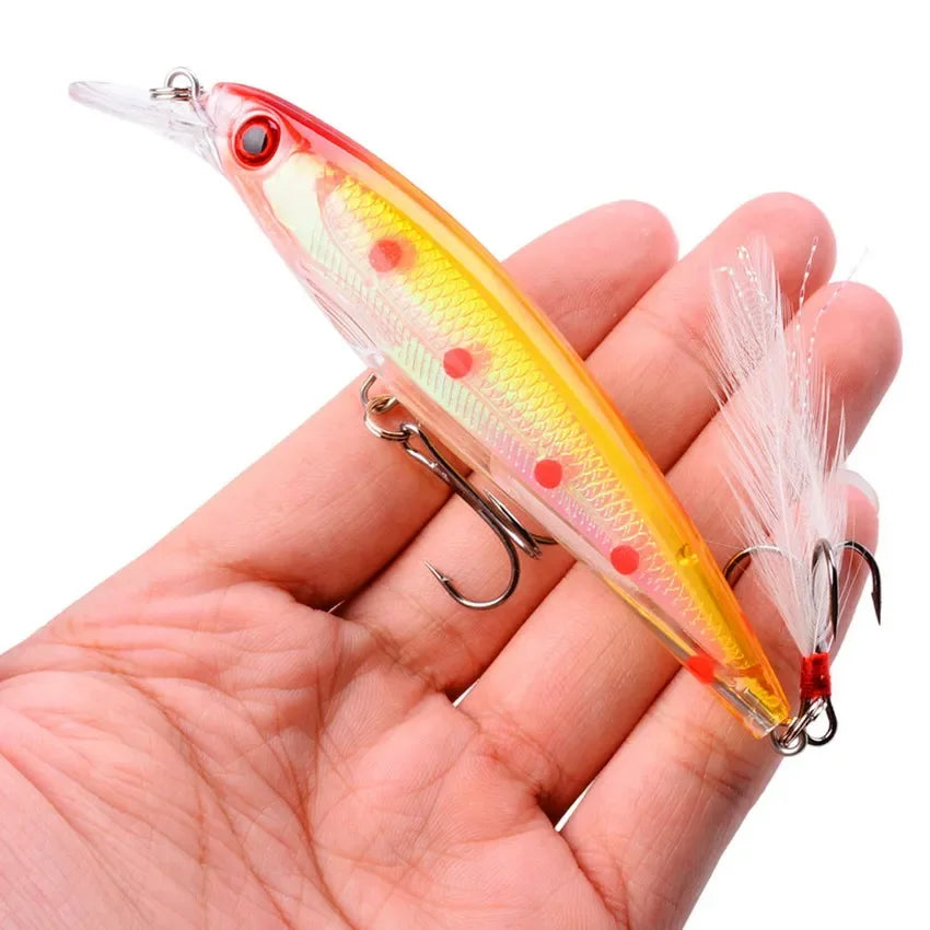 Leurre Pêche Minnow Laser 11cm 13g Poisson Nageur Crankbait Carnassier Brochet Perche Wobbler