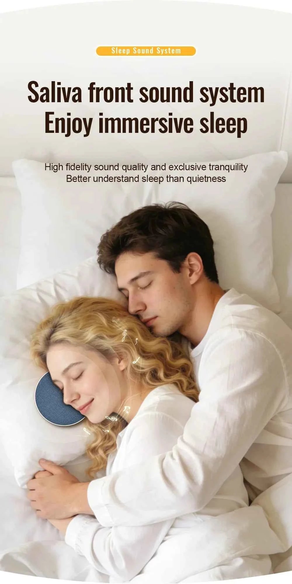 Enceinte Sous-Oreiller Bluetooth 5.4 – Son HiFi Privé, Aide au Sommeil, 360°