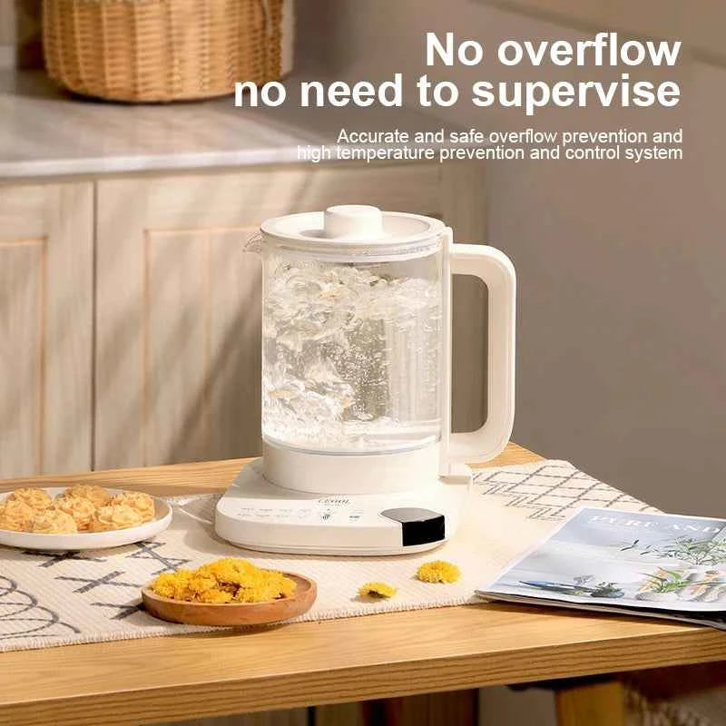 Bouilloire Électrique Multifonction 1,8L - Théière en Verre pour Thé, Infusions et Soupes