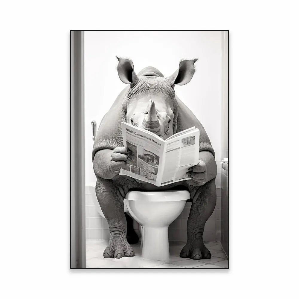 Affiche Humour Alpaga aux Toilettes 
