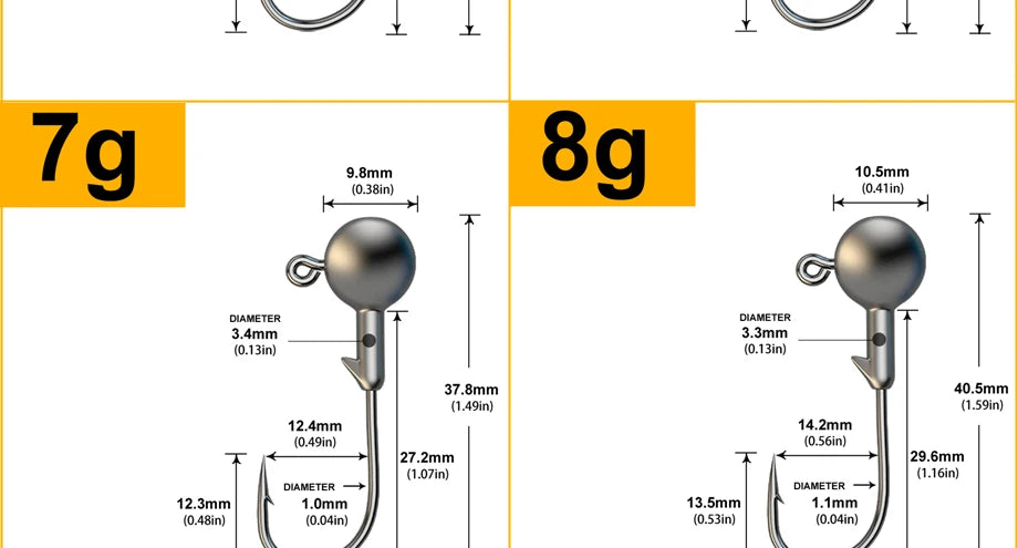 Tête Plombée Hameçon Pêche Jig Head 1g-28g Leurre Souple Carnassier Brochet Perche
