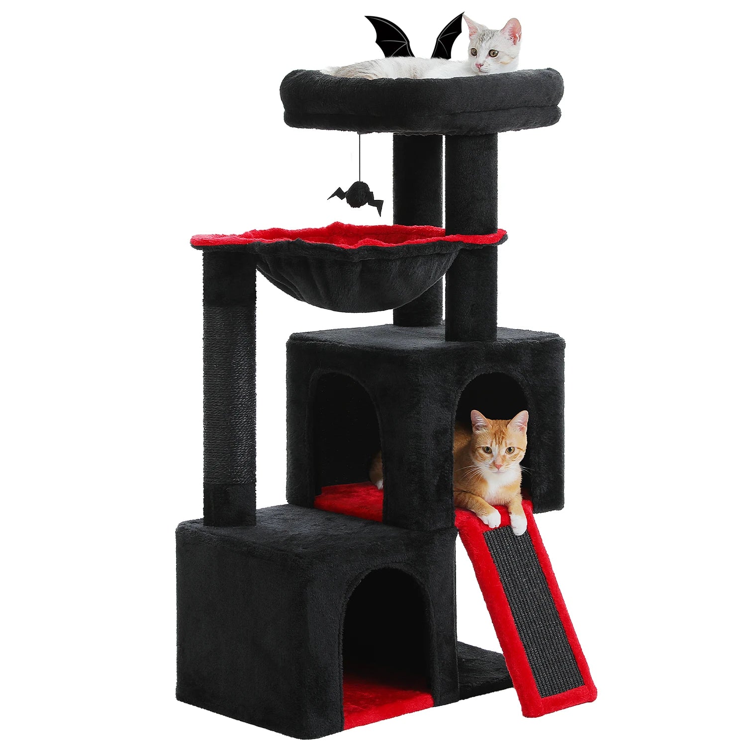 Arbre à Chat XXL Multi-Niveaux - Tour avec Griffoirs Sisal, 2 Niches, Jouets Intégrés