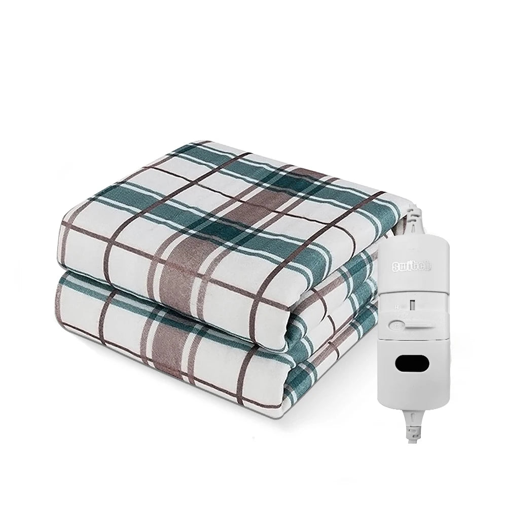 Couverture Chauffante Électrique Thermostat Automatique Double 120x150cm 220V Plaid Chauffant