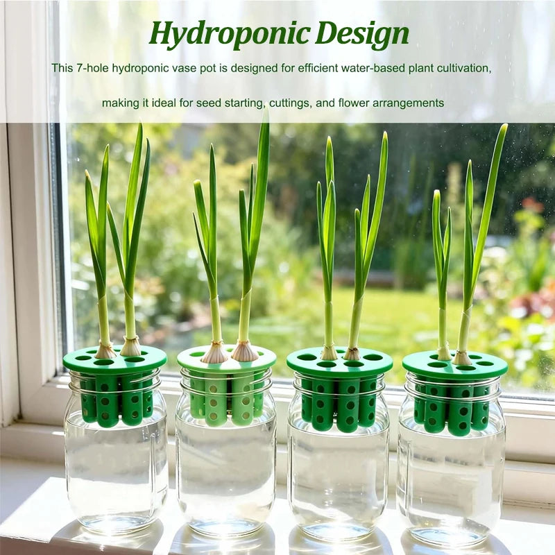 Plateau de Semis Hydroponique 7 Trous – Pot Nursery PLA, Ail, Oignons, Fleurs