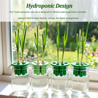 Plateau de Semis Hydroponique 7 Trous – Pot Nursery PLA, Ail, Oignons, Fleurs
