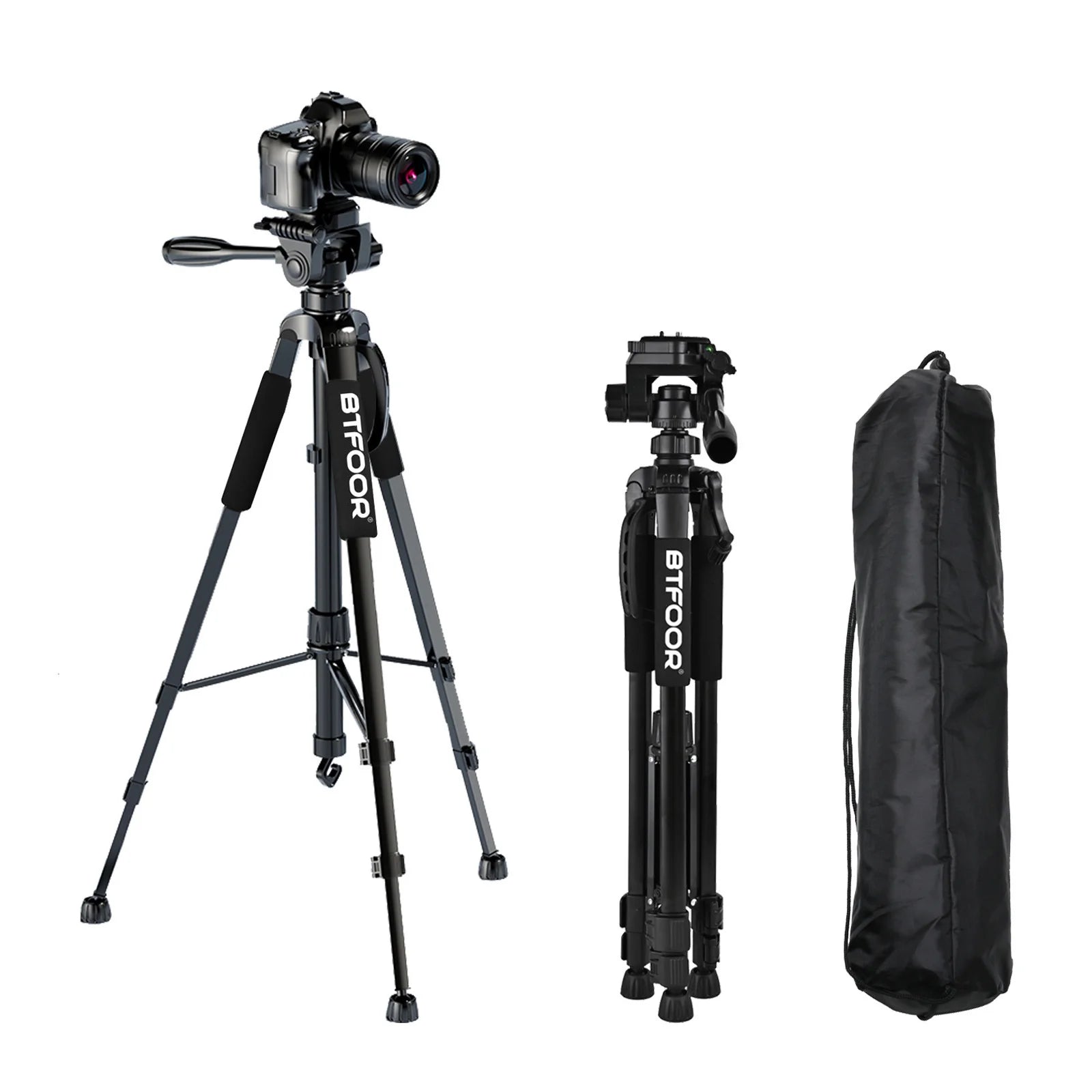 Trépied Professionnel Aluminium 140cm pour Appareil Photo et Smartphone