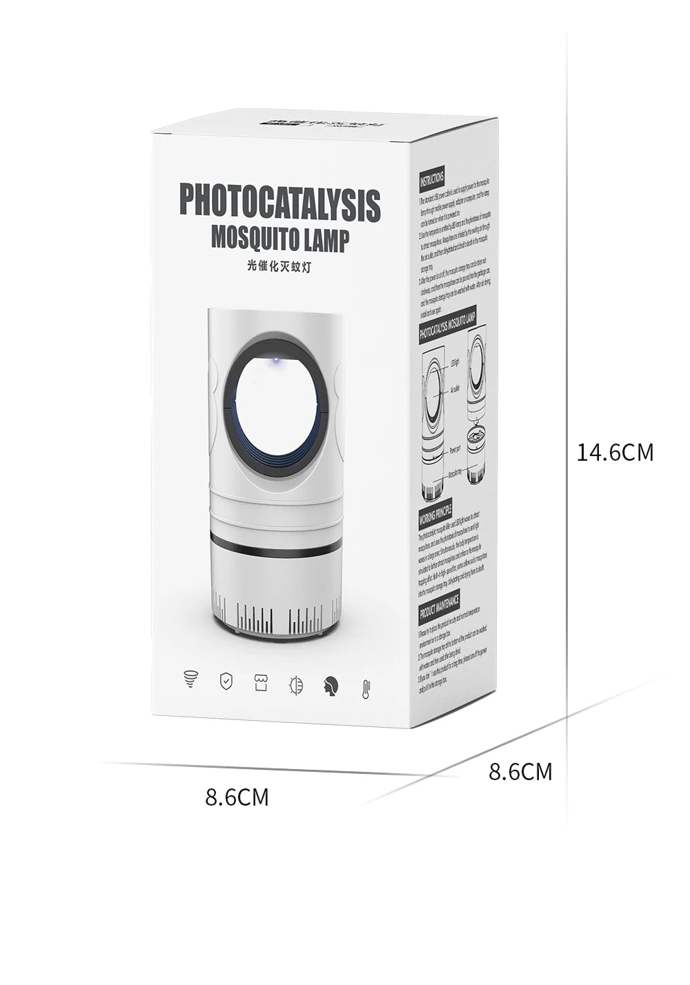 Piège à Moustiques USB LED – Lampe Anti-Insectes 360° à Aspiration