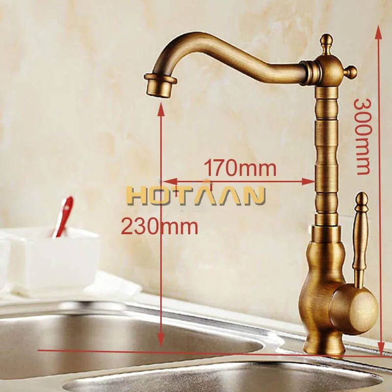 Robinet Lavabo Laiton Antique Rétro Mitigeur Monotrou Design Vintage - Mitigeur Vasque Élégant