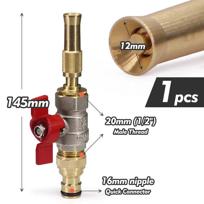 Pistolet d'Arrosage Laiton Haute Pression avec Vanne à Bille – Jardin, Voiture & Irrigation