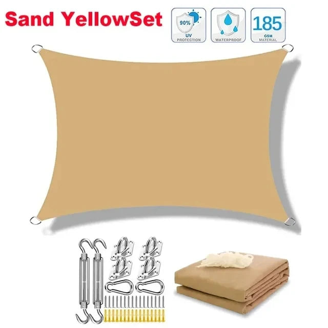 Voile d'Ombrage Rectangulaire Imperméable Oxford 300D – Protection UV 85-98% – Terrasse, Jardin, Piscine, Balcon, Carport – 20 Couleurs & 12 Tailles