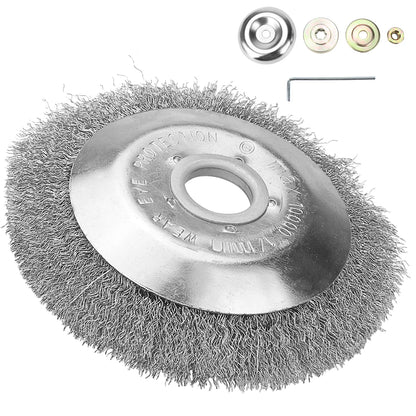 Brosse désherbeuse rotative en fil d’acier torsadé – 6 ou 8 pouces | Débroussailleuse & Dérouillage
