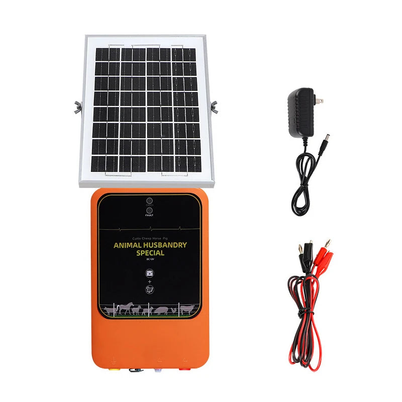 Électificateur de clôture électrique solaire 10 km – 12KV, 1.2J, Batterie 6Ah | Prise EU/US