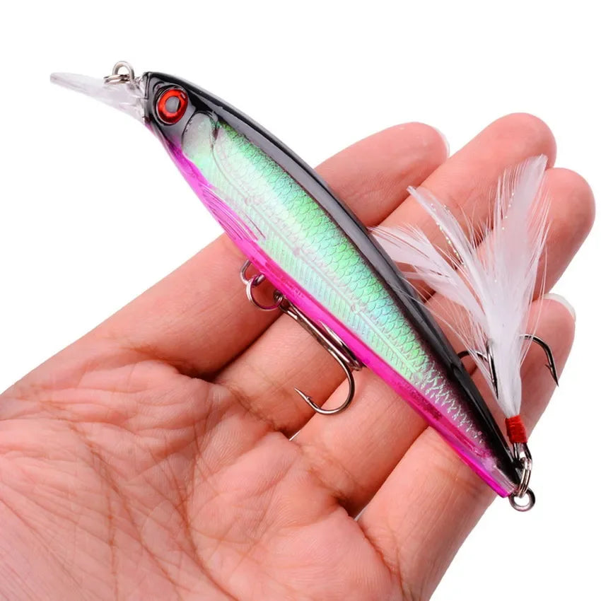 Leurre Pêche Minnow Laser 11cm 13g Poisson Nageur Crankbait Carnassier Brochet Perche Wobbler