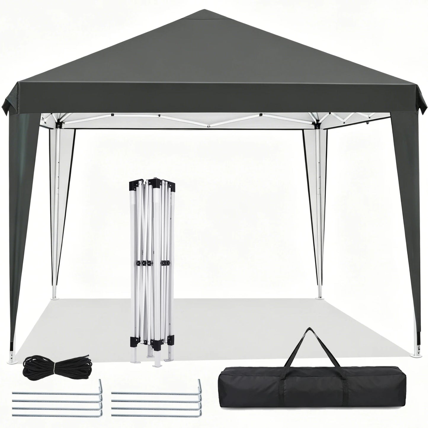 Kiosque Pliant Pop-Up 3x3 m – Toile Oxford 420D UPF 50+, Imperméable, Sac de Transport Inclus