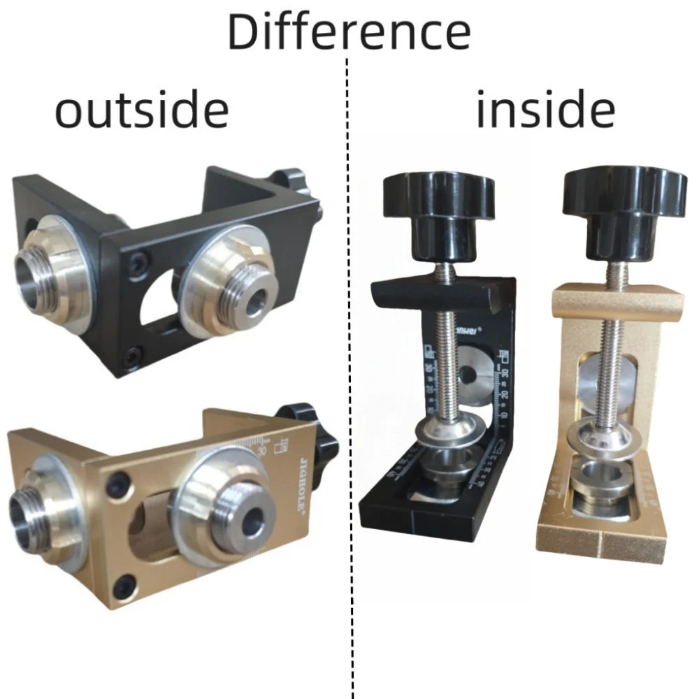 Kit Gabarit Perçage Menuiserie 3-en-1 - Guide Tourillons Aluminium Ajustable
