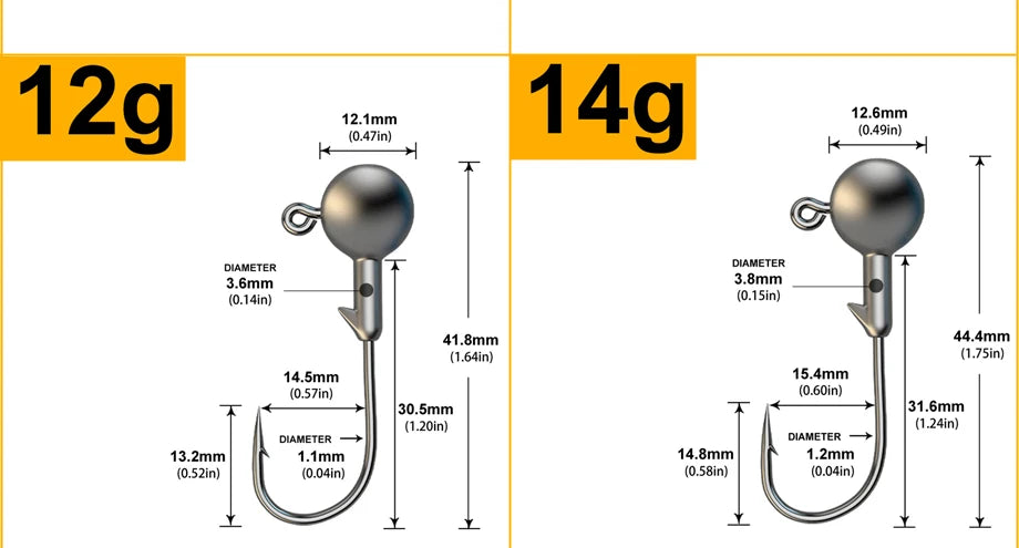 Tête Plombée Hameçon Pêche Jig Head 1g-28g Leurre Souple Carnassier Brochet Perche
