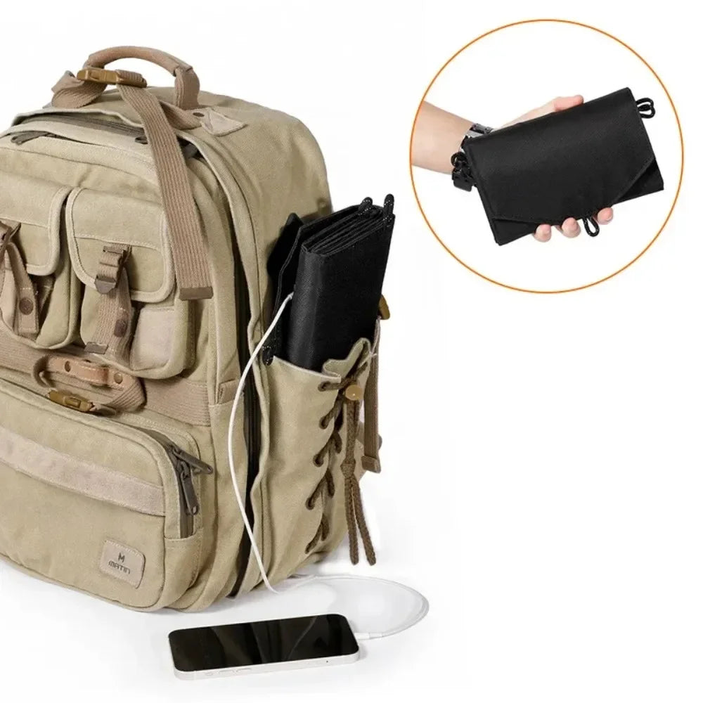 Panneau Solaire Pliable 6 Panneaux 20W – Chargeur USB 5V Portable pour Camping, Randonnée & Power Bank