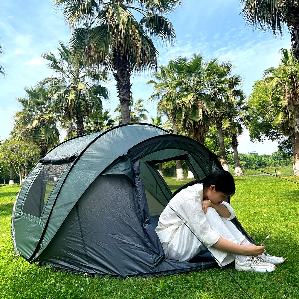 Camping en tente automatique pop-up 5-8 personnes - Ouverture instantanée 280x210cm