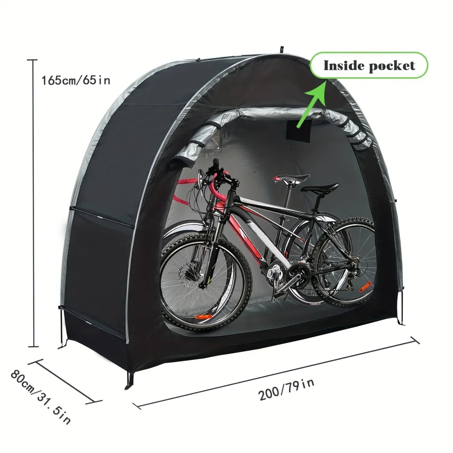 Abri Vélos Imperméable 1-4 Bikes - Garage Portable Pliable 198x81x163cm