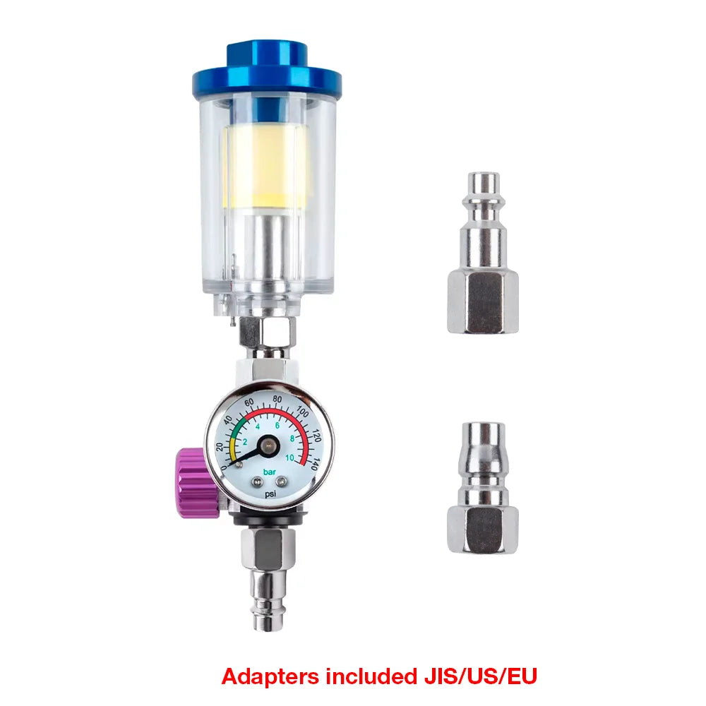 Séparateur Huile Eau 1/4" Régulateur Pression Air Compresseur Filtre Pistolet Peinture Adaptateur EU