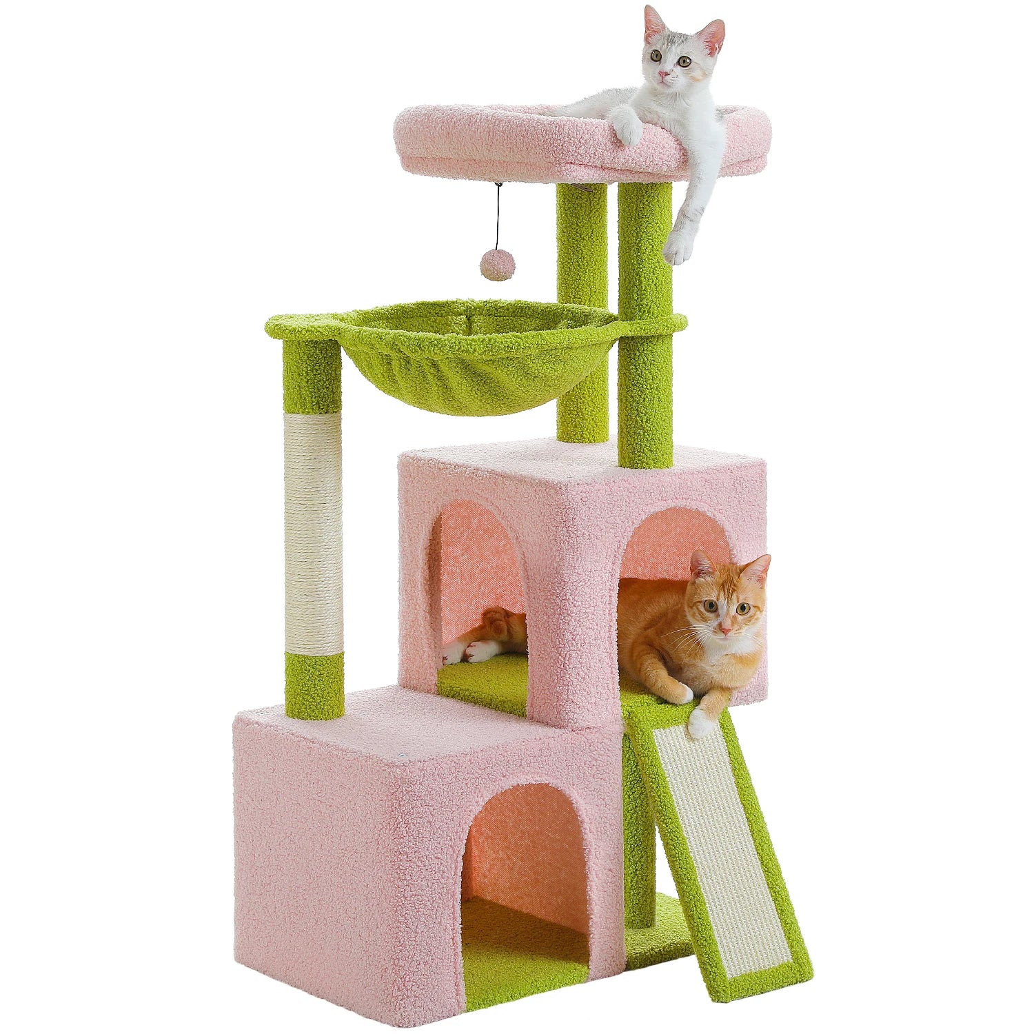 Arbre à Chat XXL Multi-Niveaux - Tour avec Griffoirs Sisal, 2 Niches, Jouets Intégrés