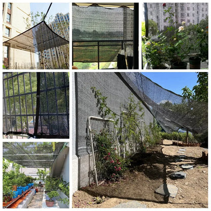 Filet d'Ombrage HDPE Noir 4/6/12PIN – Pare-Soleil Anti-UV 50~90% | Jardin, Serre, Pergola