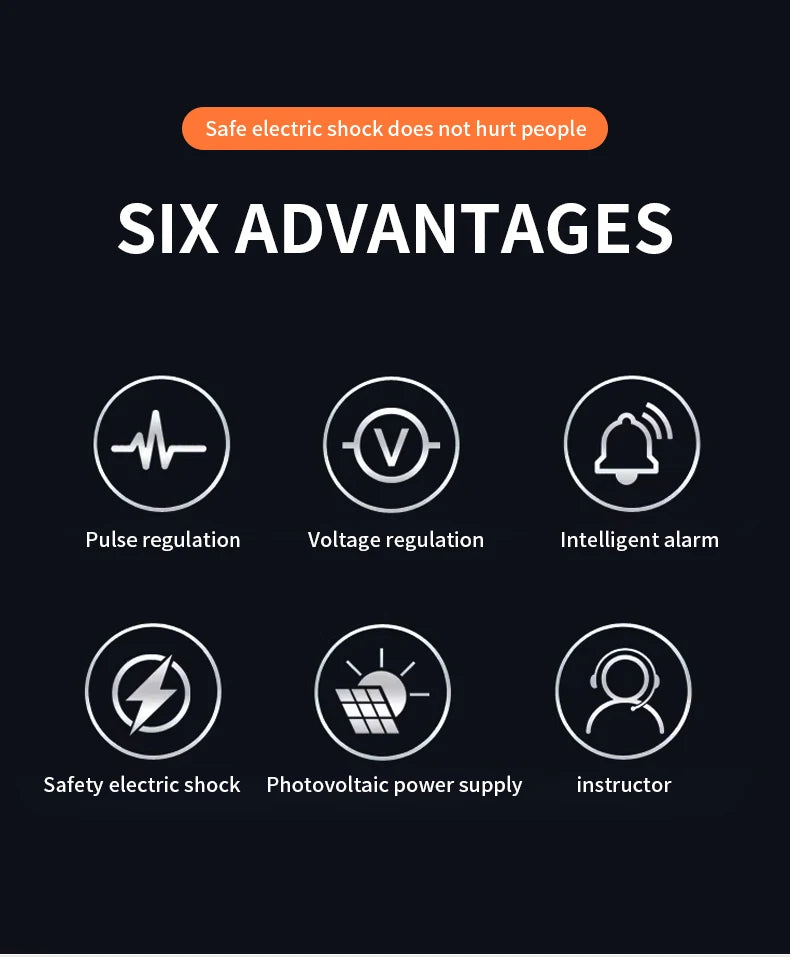 Électificateur de clôture électrique solaire 10 km – 12KV, 1.2J, Batterie 6Ah | Prise EU/US