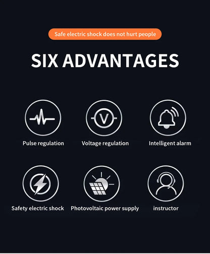 Électificateur de clôture électrique solaire 10 km – 12KV, 1.2J, Batterie 6Ah | Prise EU/US