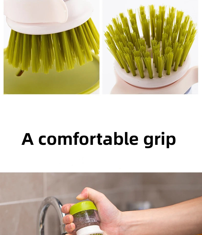 Brosse à Vaisselle avec Distributeur de Savon Intégré – Tête Remplaçable, Support Inclus