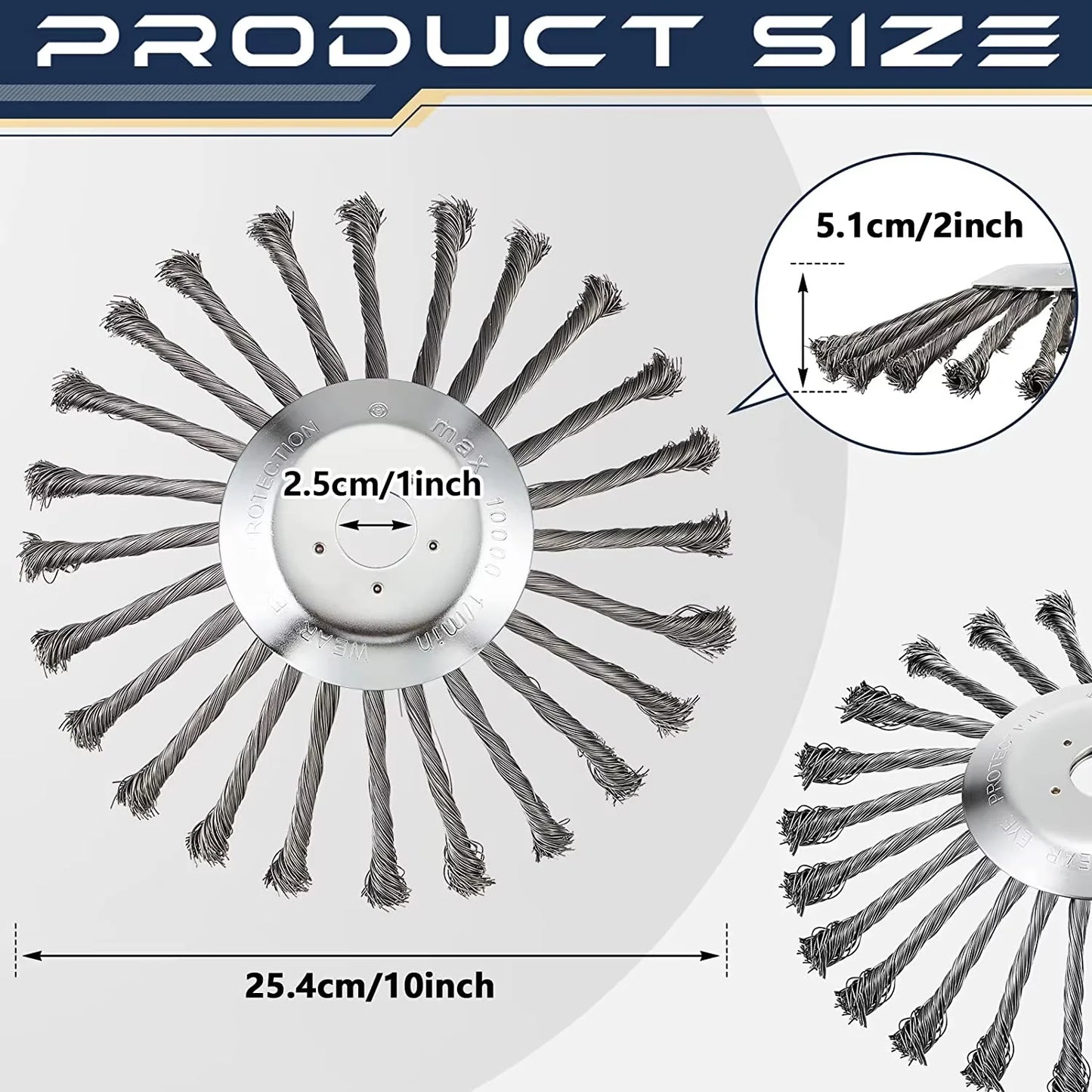Disque brosse en acier titane LUSQI – Tête de débroussailleuse 6, 8 ou 10 pouces | Désherbage & Dérouillage