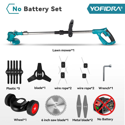 Débroussailleuse électrique sans fil Yofidra – 1500W, 12000 RPM, Télescopique 100-135 cm | Batterie 18V
