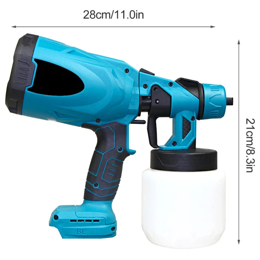 Pistolet à Peinture Sans Fil 800ml Batterie Makita 18V Pulvérisateur Électrique Portable Maison Auto