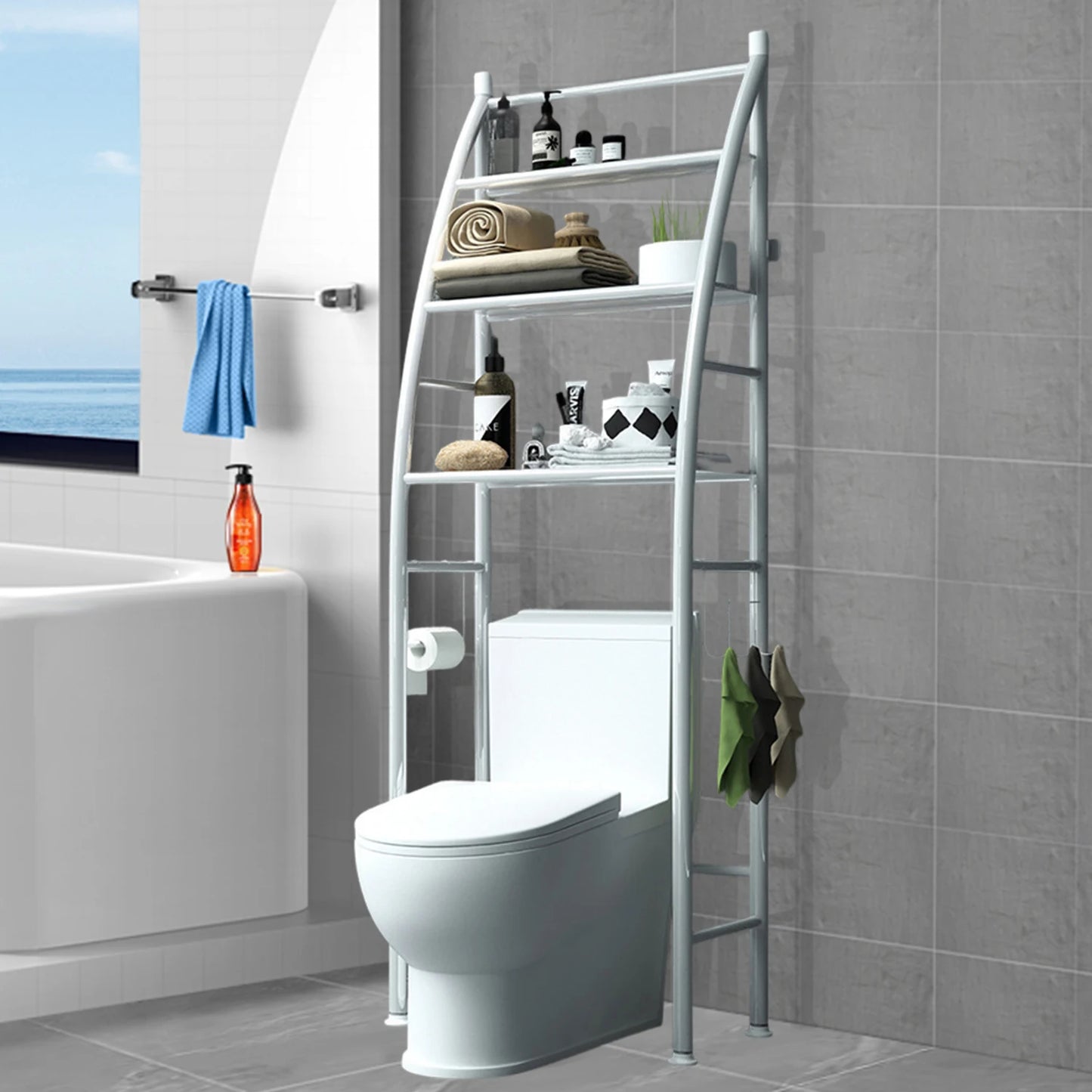 Étagère Salle de Bain 3 Niveaux en Métal