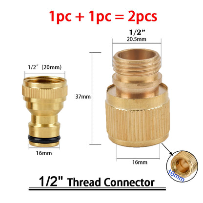 Raccords Rapides en Laiton pour Tuyau de Jardin – Filetage BSP 1/2" & 3/4" – Lot de 2 (22 Modèles)