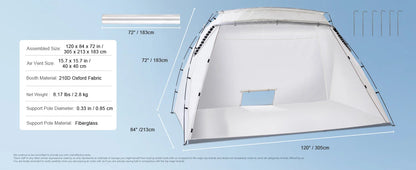 Cabine de Peinture Portable SucceBuy – Tente Pliable Oxford 210D, 2 Tailles, Film Protecteur Inclus